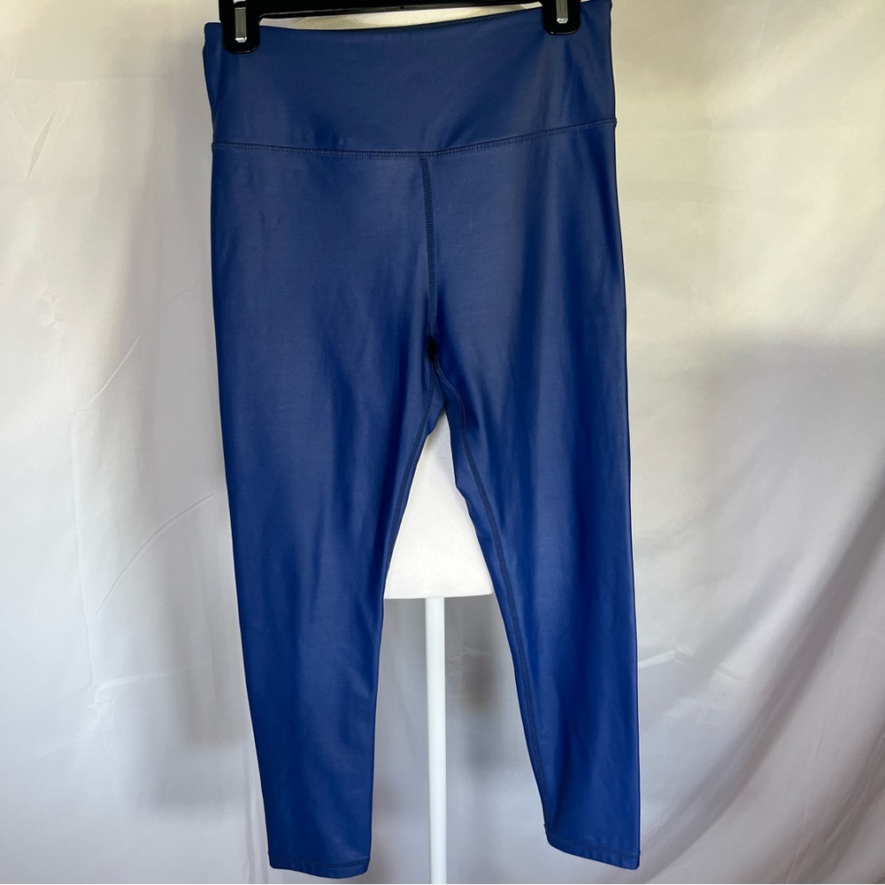 Zyia Active Light n Tight High-Waisted Leggings Metallic Blue Medium (8-10) Gym